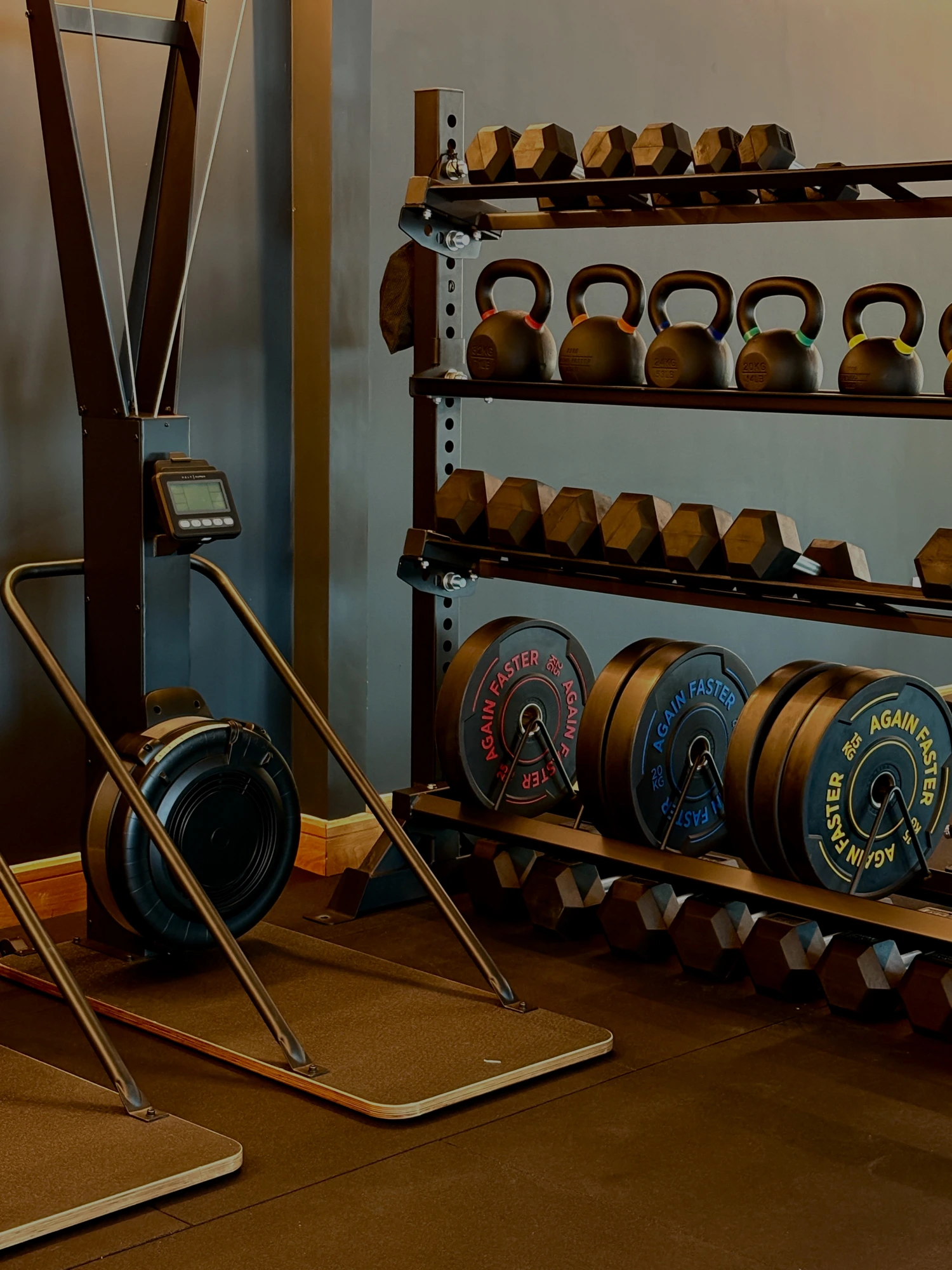 Kore Wellbeing cable rack and kettlebells