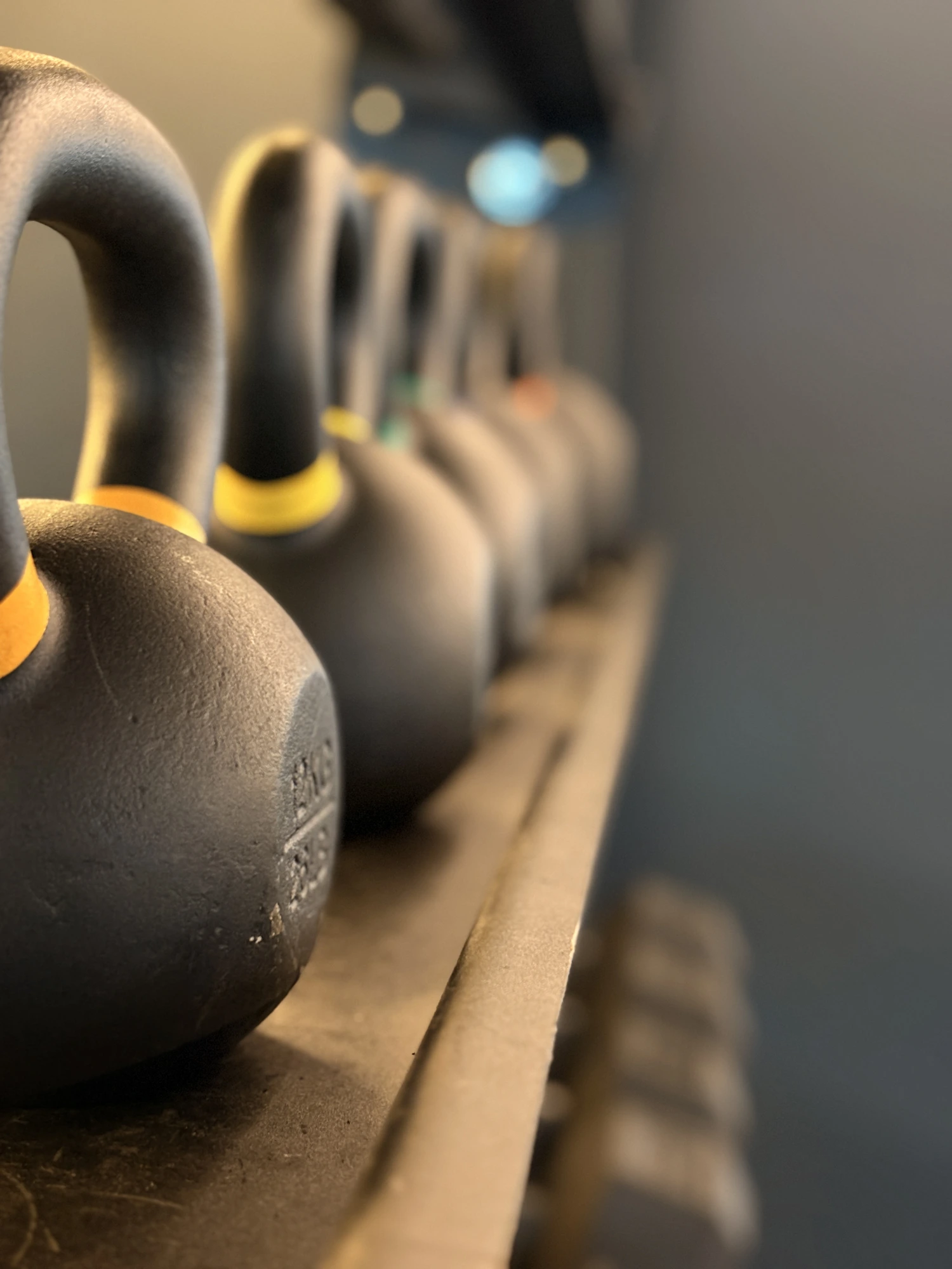 Kettlebells on the rack at Kore Wellbeing